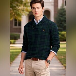 Polo by Ralph Lauren Green and Blue Plaid Sweater